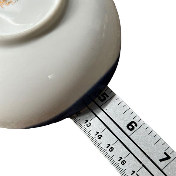 Kansai Fine China Japan Gold Rim Orange Leaves Rice Bowls Lot Of 3 Blue White - Picture 8 of 12